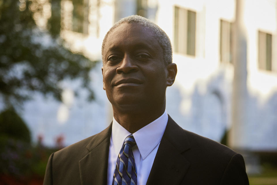 ATLANTA, GA - AUGUST 4: Branch President Raphael Bostic poses for a portrait in front of the Federal Reserve Bank of Atlanta in Atlanta, Georgia on August 4, 2020. (Photo by Eric Hart Jr. for The Washington Post via Getty Images)